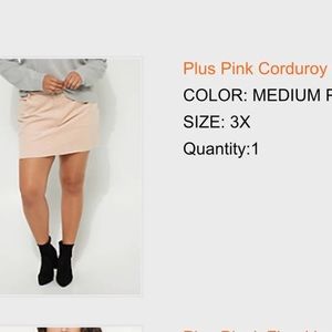 Pink corduroy skirt